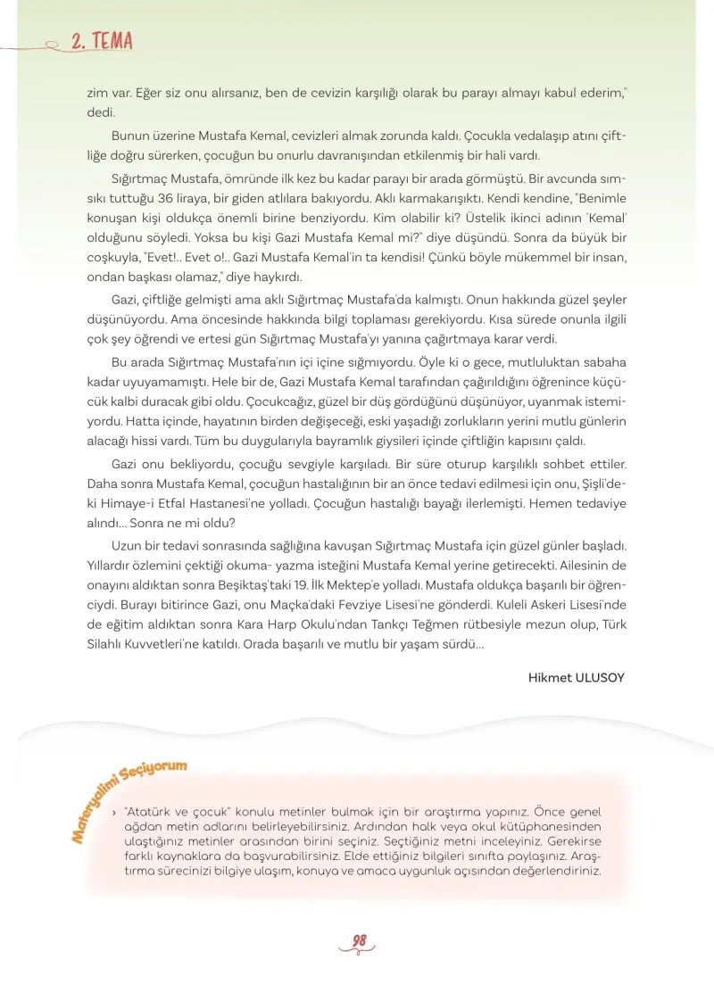 5. Sınıf Türkçe Ders Kitabı Cevapları Meb Yayınları 1 Sayfa 98