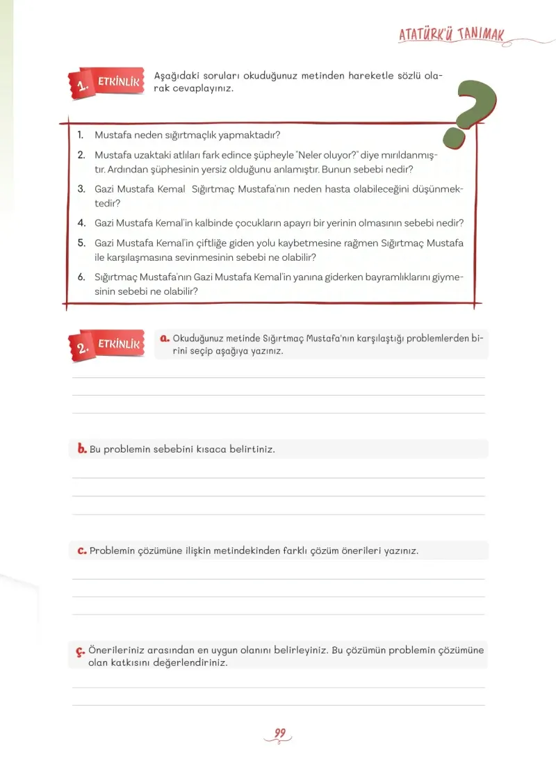 5. Sınıf Türkçe Ders Kitabı Cevapları Meb Yayınları 1 Sayfa 99