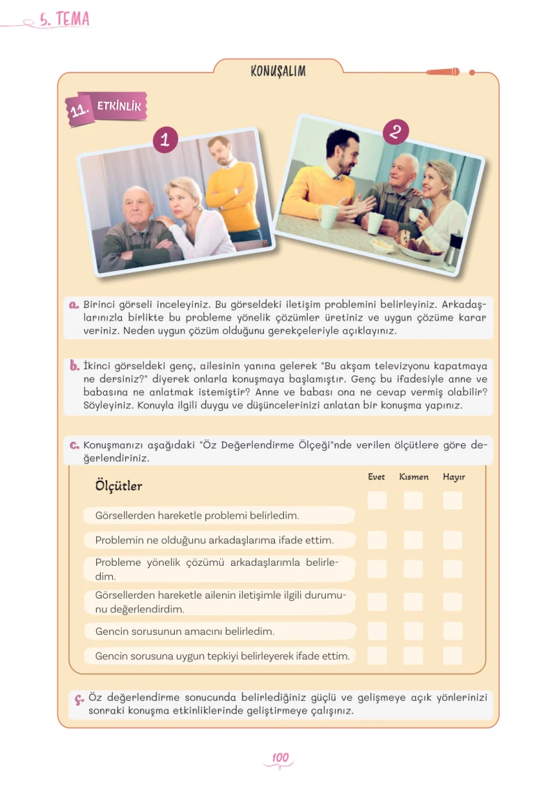 5. Sınıf Türkçe Ders Kitabı Cevapları Meb Yayınları 2. Kitap Sayfa 100
