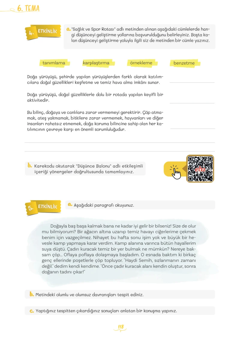 5. Sınıf Türkçe Ders Kitabı Cevapları Meb Yayınları 2. Kitap Sayfa 118