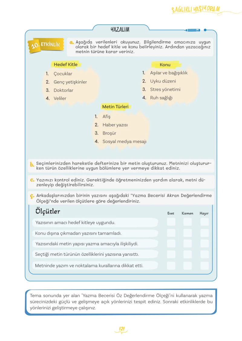 5. Sınıf Türkçe Ders Kitabı Cevapları Meb Yayınları 2. Kitap Sayfa 121