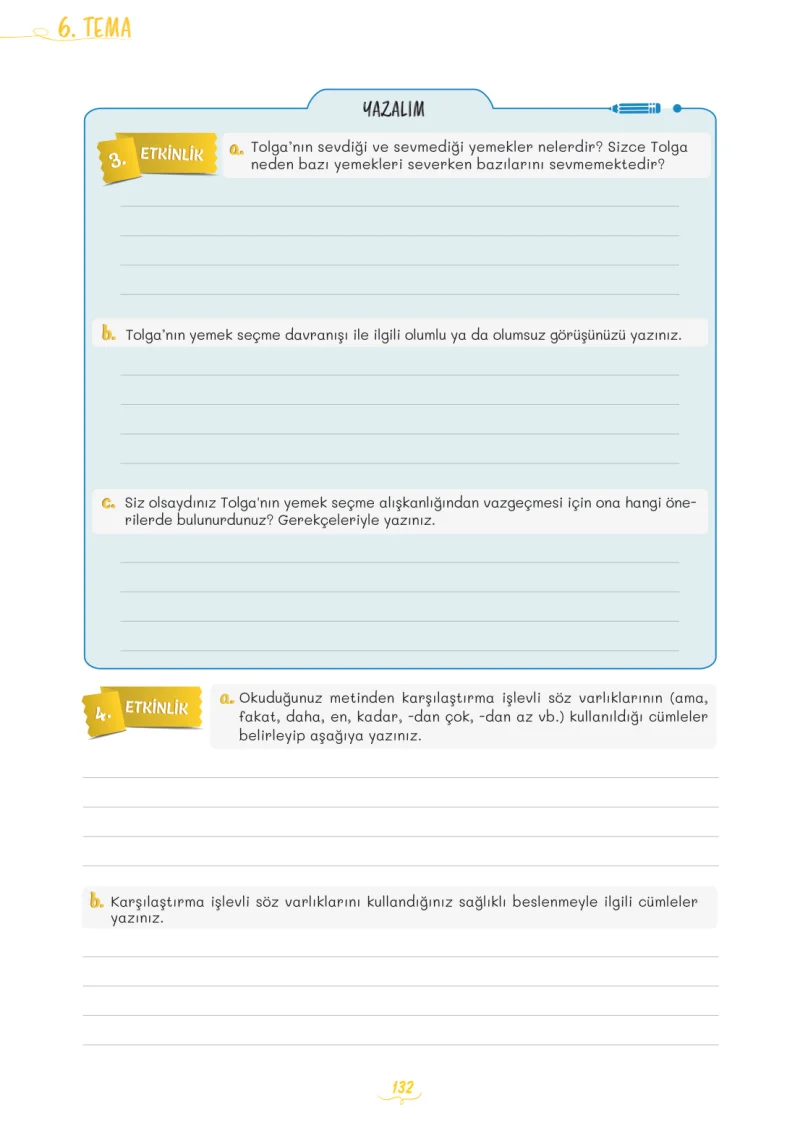 5. Sınıf Türkçe Ders Kitabı Cevapları Meb Yayınları 2. Kitap Sayfa 132