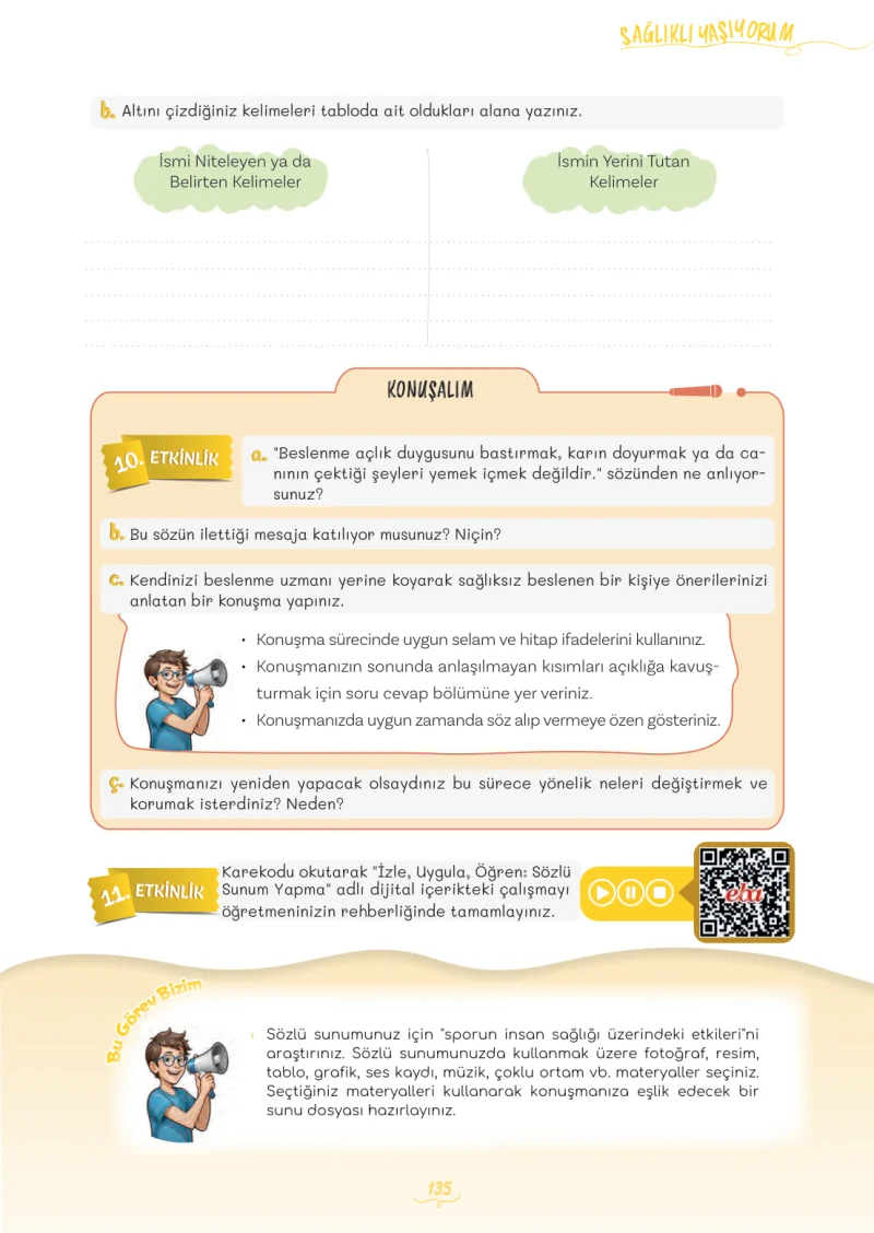 5. Sınıf Türkçe Ders Kitabı Cevapları Meb Yayınları 2. Kitap Sayfa 135