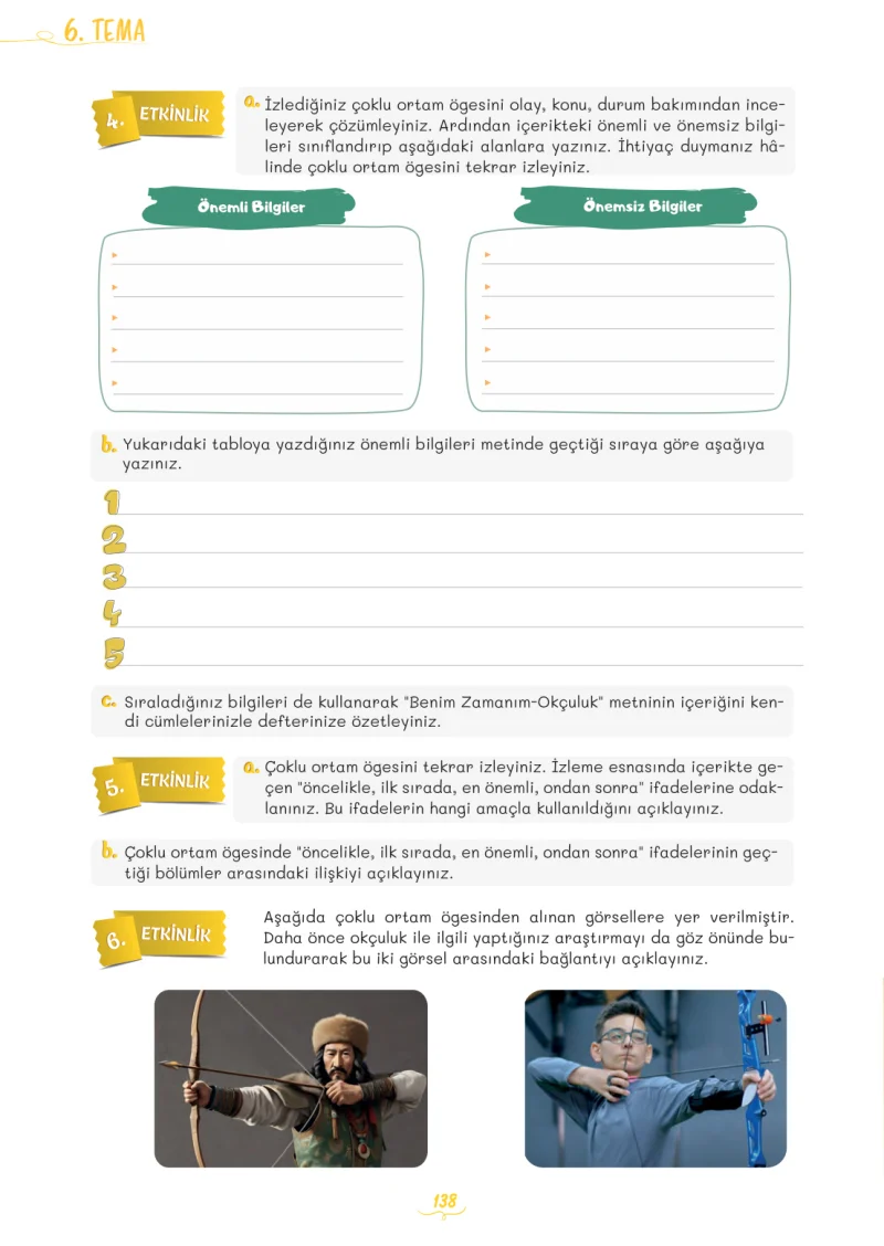 5. Sınıf Türkçe Ders Kitabı Cevapları Meb Yayınları 2. Kitap Sayfa 138
