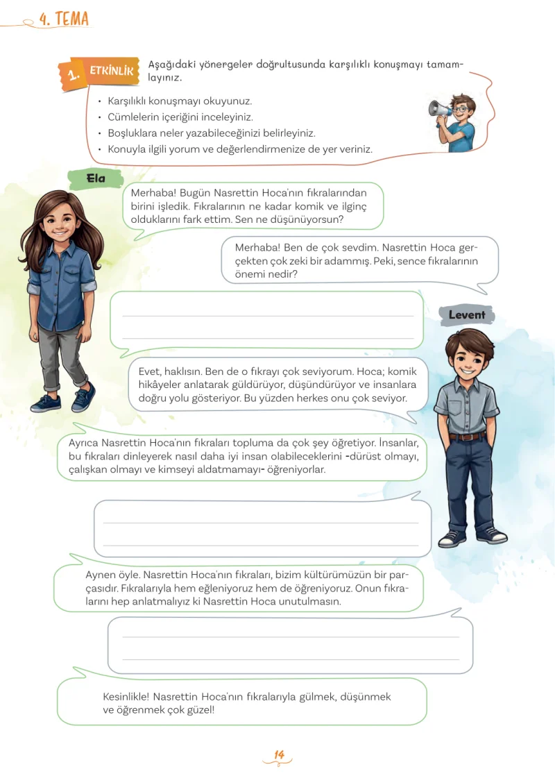 5. Sınıf Türkçe Ders Kitabı Cevapları Meb Yayınları 2. Kitap Sayfa 14