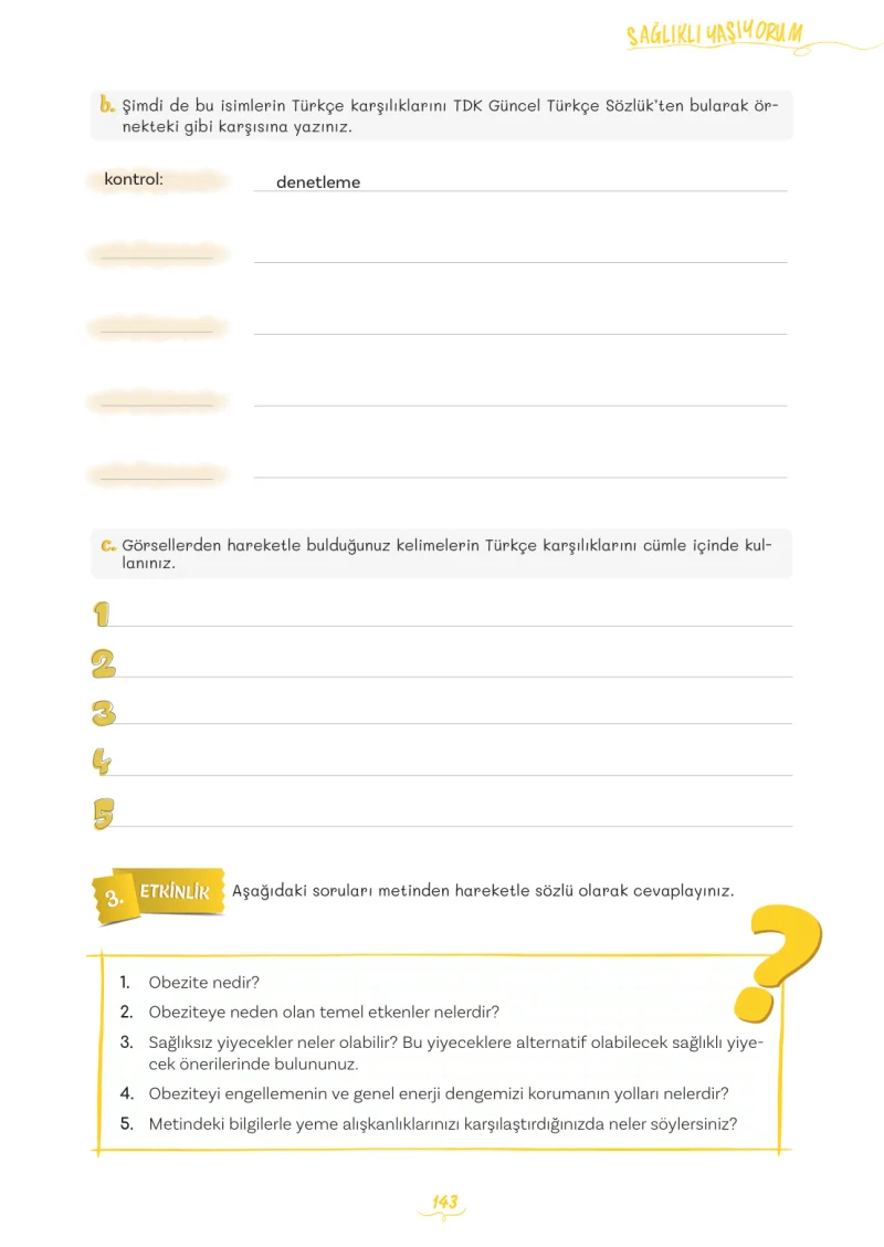 5. Sınıf Türkçe Ders Kitabı Cevapları Meb Yayınları 2. Kitap Sayfa 143