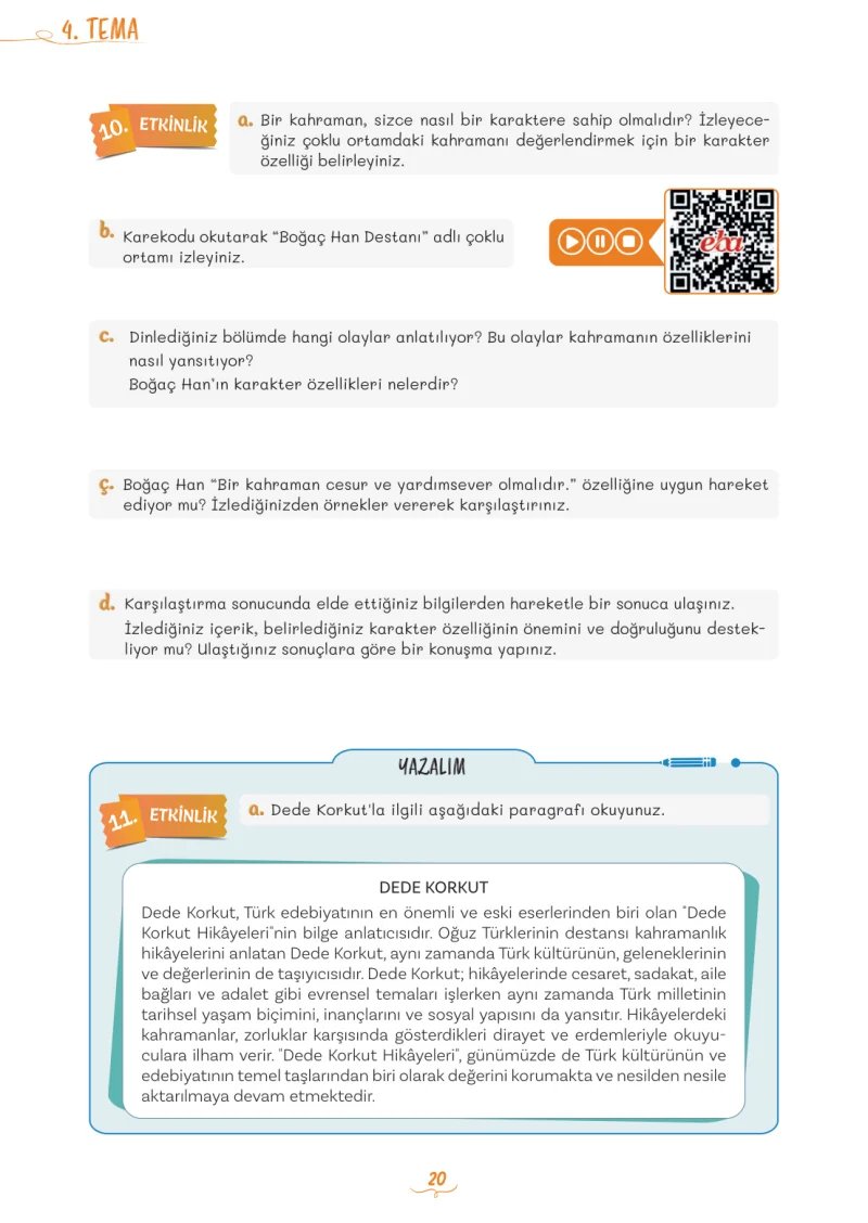 5. Sınıf Türkçe Ders Kitabı Cevapları Meb Yayınları 2. Kitap Sayfa 20