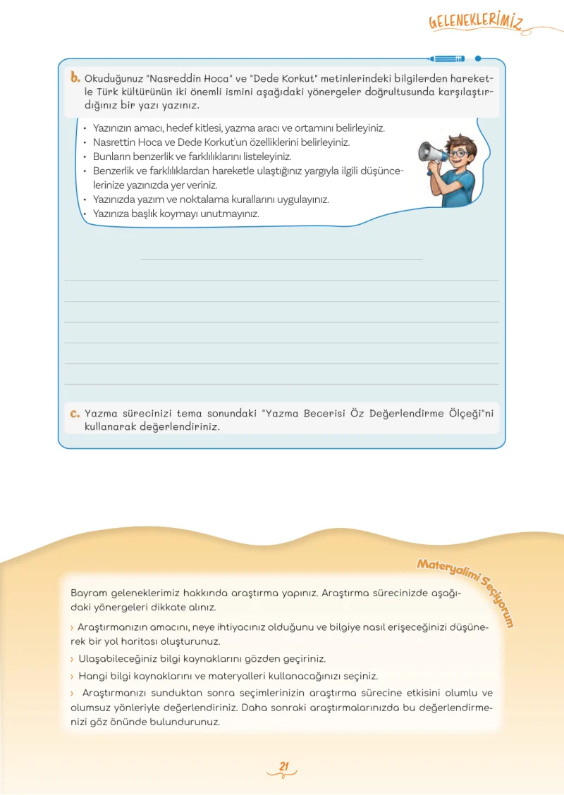 5. Sınıf Türkçe Ders Kitabı Cevapları Meb Yayınları 2. Kitap Sayfa 21