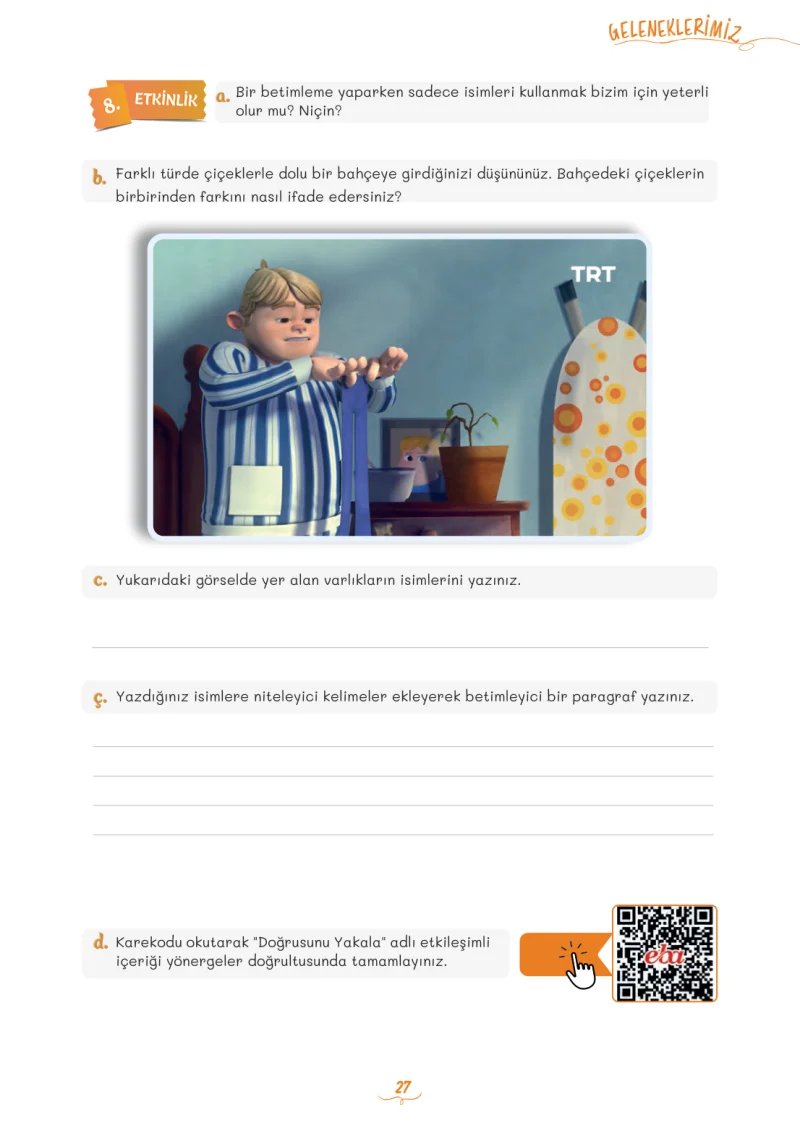 5. Sınıf Türkçe Ders Kitabı Cevapları Meb Yayınları 2. Kitap Sayfa 27
