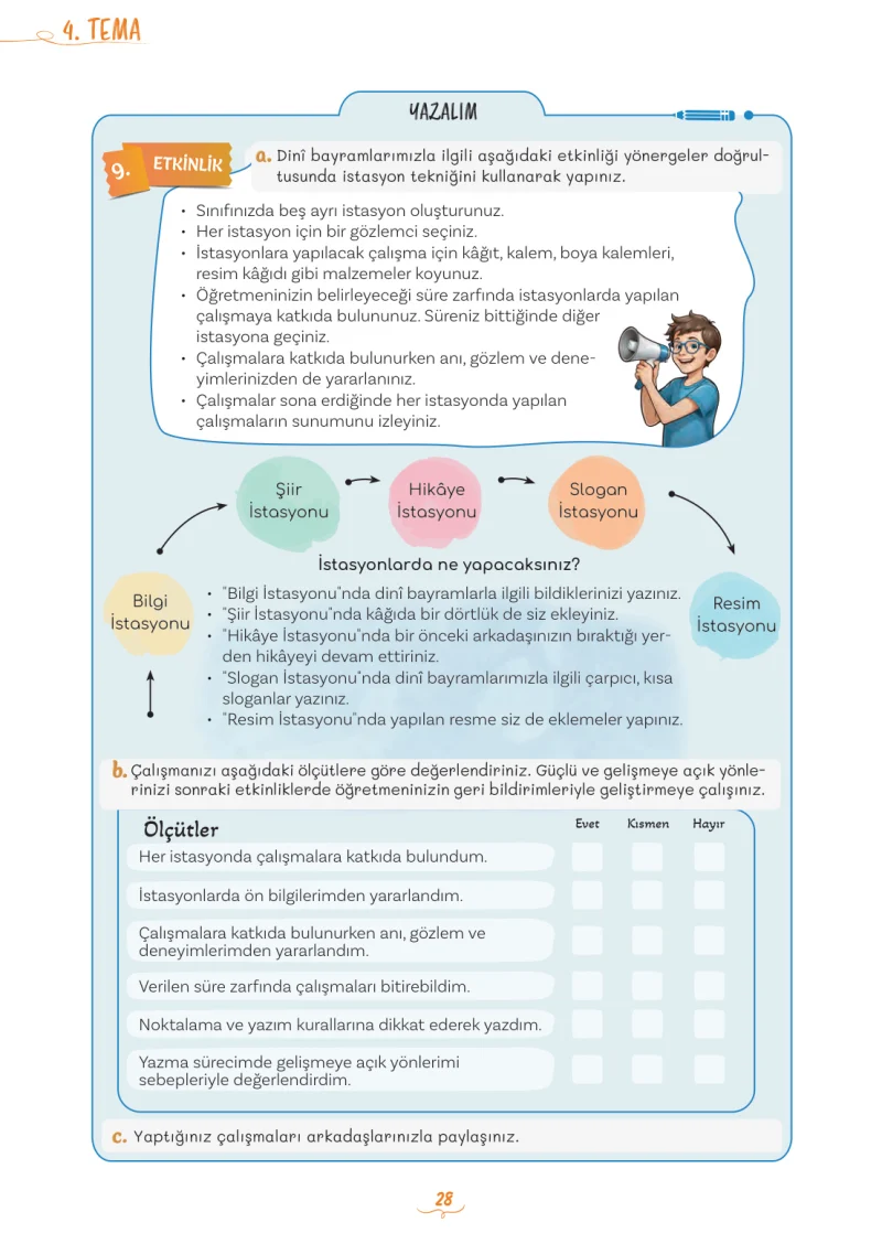5. Sınıf Türkçe Ders Kitabı Cevapları Meb Yayınları 2. Kitap Sayfa 28