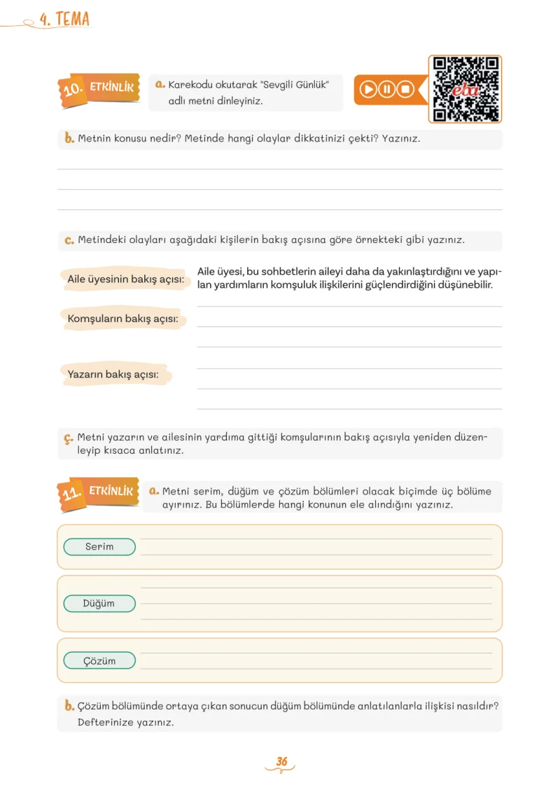 5. Sınıf Türkçe Ders Kitabı Cevapları Meb Yayınları 2. Kitap Sayfa 36