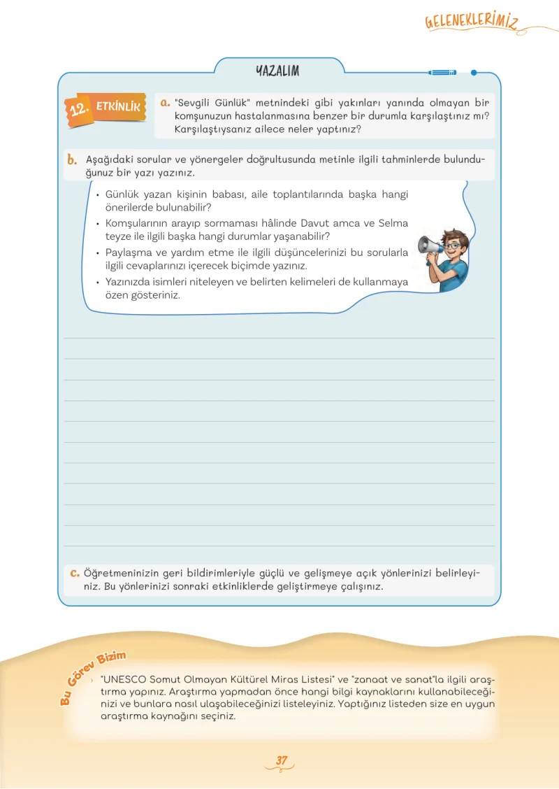 5. Sınıf Türkçe Ders Kitabı Cevapları Meb Yayınları 2. Kitap Sayfa 37