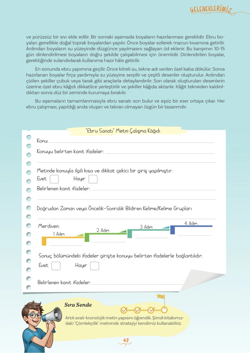 5. Sınıf Türkçe Ders Kitabı Cevapları Meb Yayınları 2. Kitap Sayfa 43