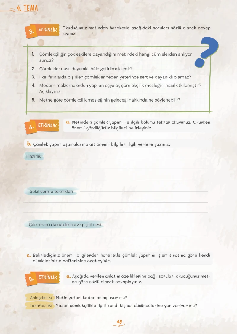 5. Sınıf Türkçe Ders Kitabı Cevapları Meb Yayınları 2. Kitap Sayfa 48