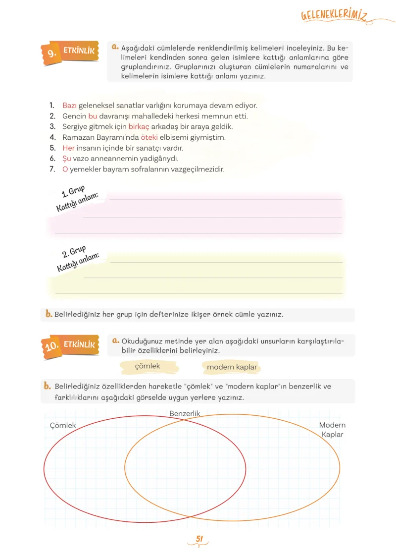 5. Sınıf Türkçe Ders Kitabı Cevapları Meb Yayınları 2. Kitap Sayfa 51