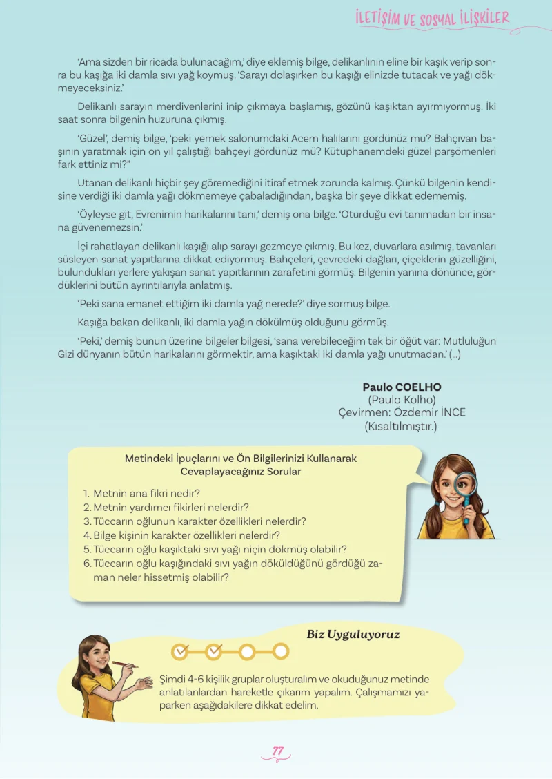 5. Sınıf Türkçe Ders Kitabı Cevapları Meb Yayınları 2. Kitap Sayfa 77