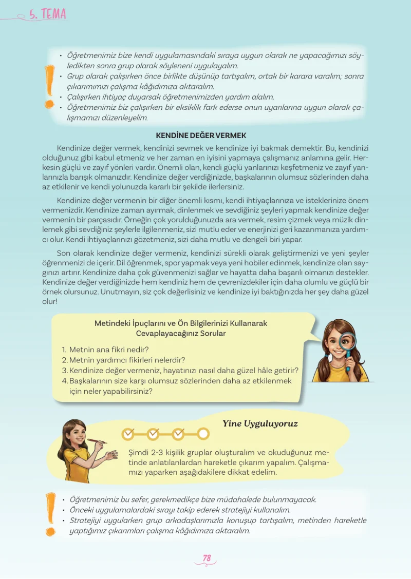 5. Sınıf Türkçe Ders Kitabı Cevapları Meb Yayınları 2. Kitap Sayfa 78