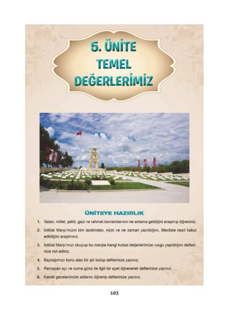 6. Sınıf Din Kültürü ve Ahlak Bilgisi Ders Kitabı Cevapları Doğa Yayınları Sayfa 103