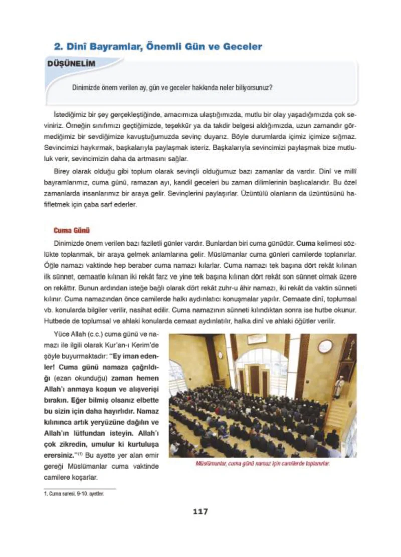 6. Sınıf Din Kültürü ve Ahlak Bilgisi Ders Kitabı Cevapları Doğa Yayınları Sayfa 117