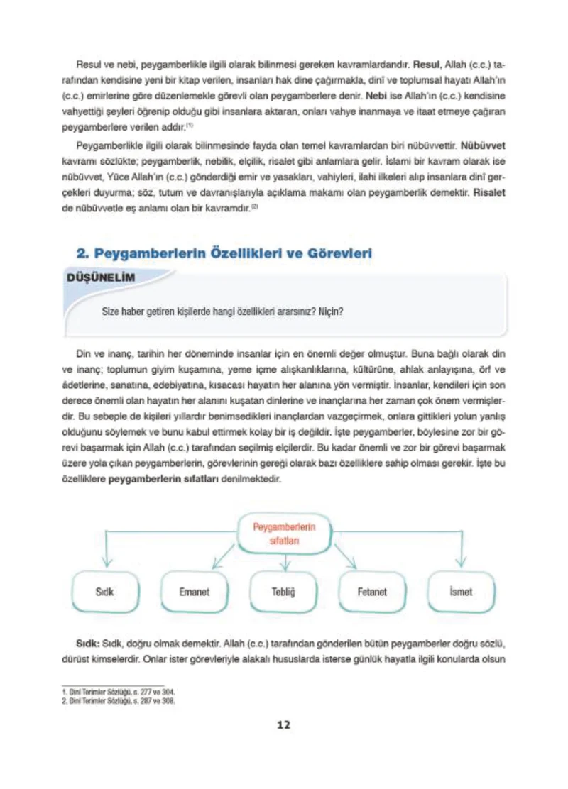 6. Sınıf Din Kültürü ve Ahlak Bilgisi Ders Kitabı Cevapları Doğa Yayınları Sayfa 12