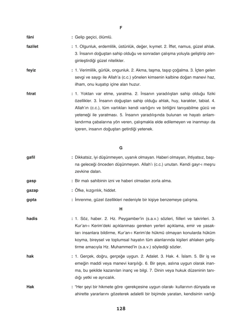 6. Sınıf Din Kültürü ve Ahlak Bilgisi Ders Kitabı Cevapları Doğa Yayınları Sayfa 128