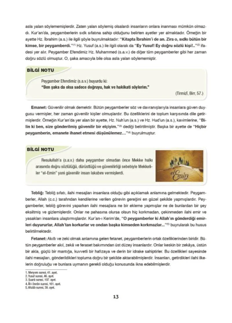 6. Sınıf Din Kültürü ve Ahlak Bilgisi Ders Kitabı Cevapları Doğa Yayınları Sayfa 13