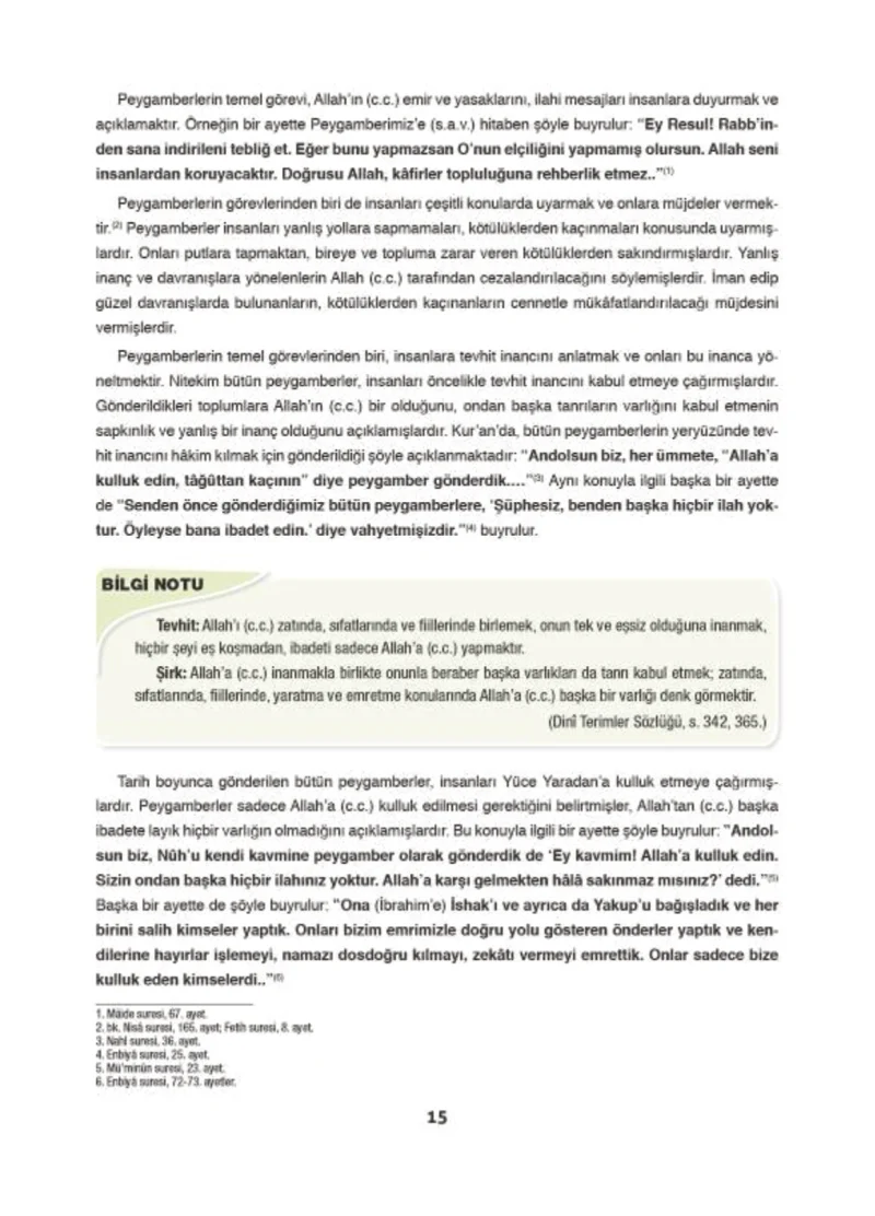 6. Sınıf Din Kültürü ve Ahlak Bilgisi Ders Kitabı Cevapları Doğa Yayınları Sayfa 15
