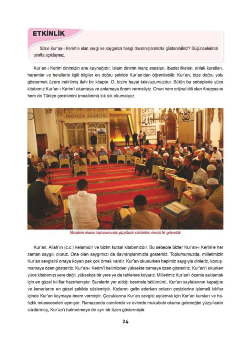 6. Sınıf Din Kültürü ve Ahlak Bilgisi Ders Kitabı Cevapları Doğa Yayınları Sayfa 24