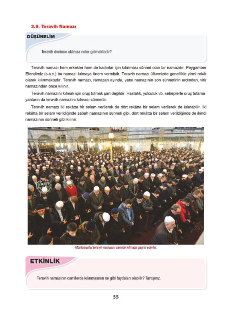 6. Sınıf Din Kültürü ve Ahlak Bilgisi Ders Kitabı Cevapları Doğa Yayınları Sayfa 55