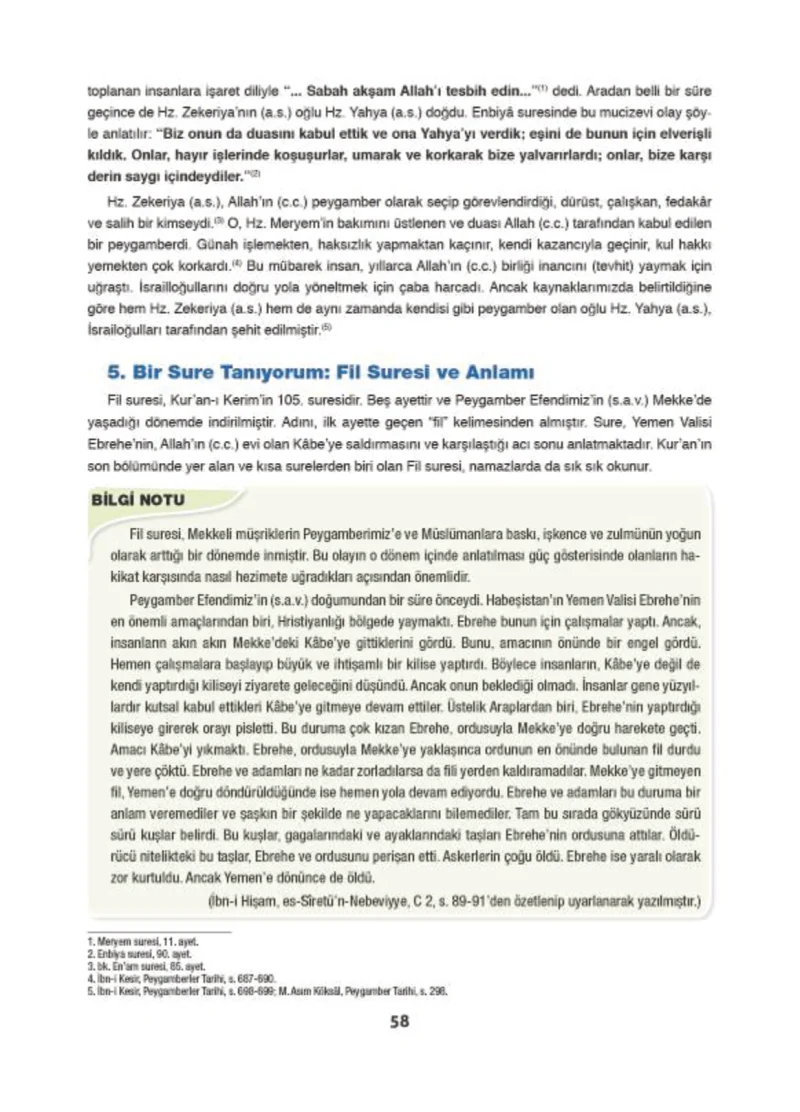 6. Sınıf Din Kültürü ve Ahlak Bilgisi Ders Kitabı Cevapları Doğa Yayınları Sayfa 58