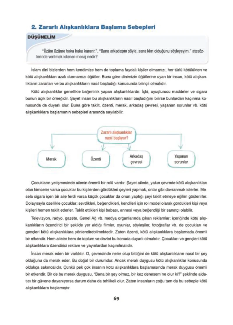 6. Sınıf Din Kültürü ve Ahlak Bilgisi Ders Kitabı Cevapları Doğa Yayınları Sayfa 69