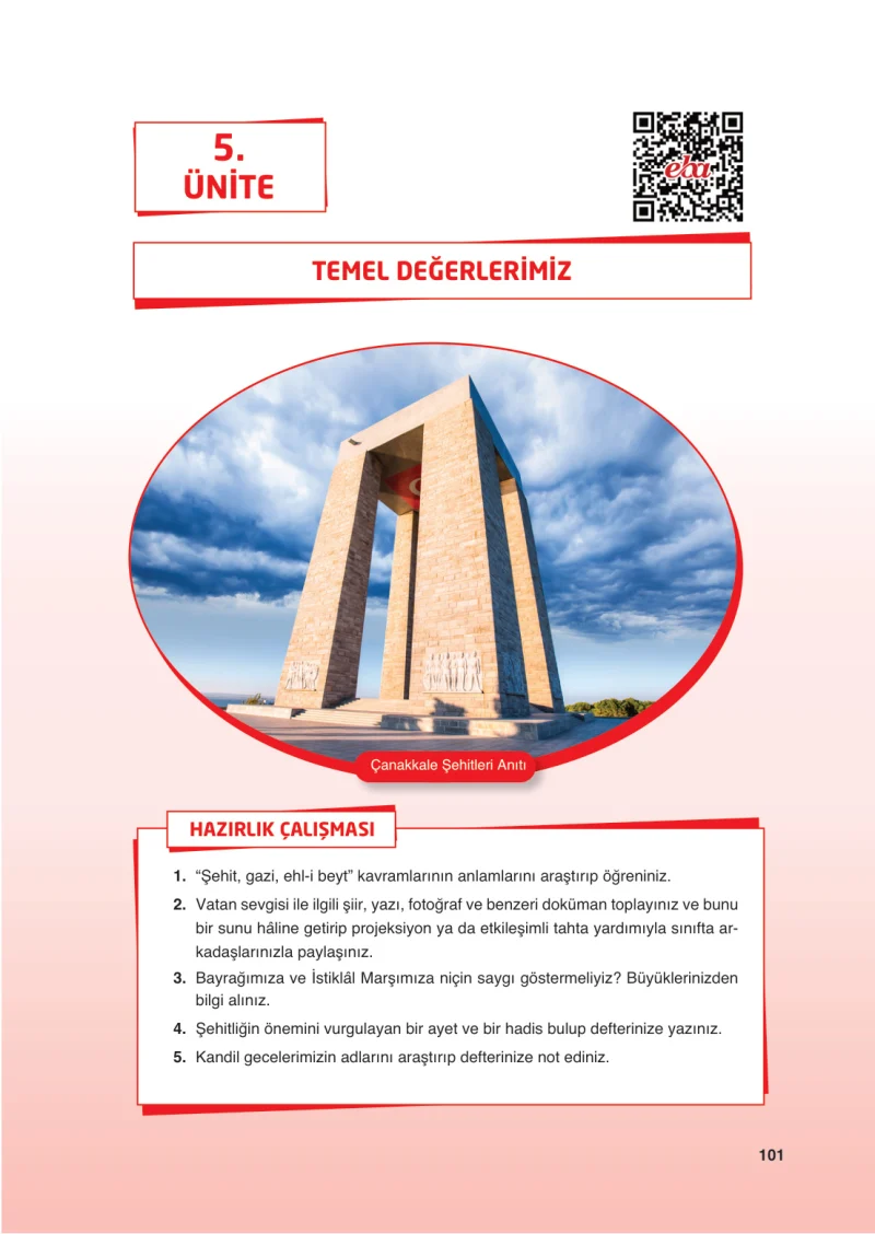 6. Sınıf Din Kültürü ve Ahlak Bilgisi Ders Kitabı Cevapları FCM Yayıncılık Sayfa 101
