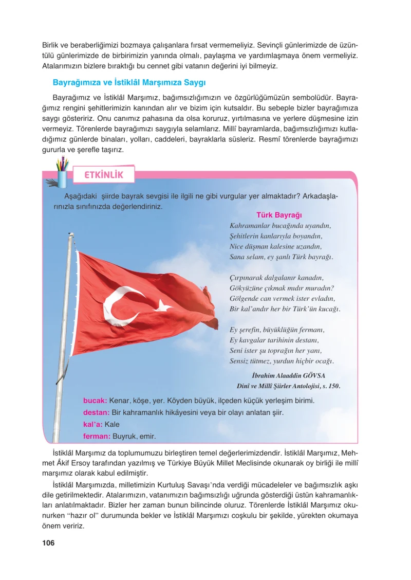 6. Sınıf Din Kültürü ve Ahlak Bilgisi Ders Kitabı Cevapları FCM Yayıncılık Sayfa 106