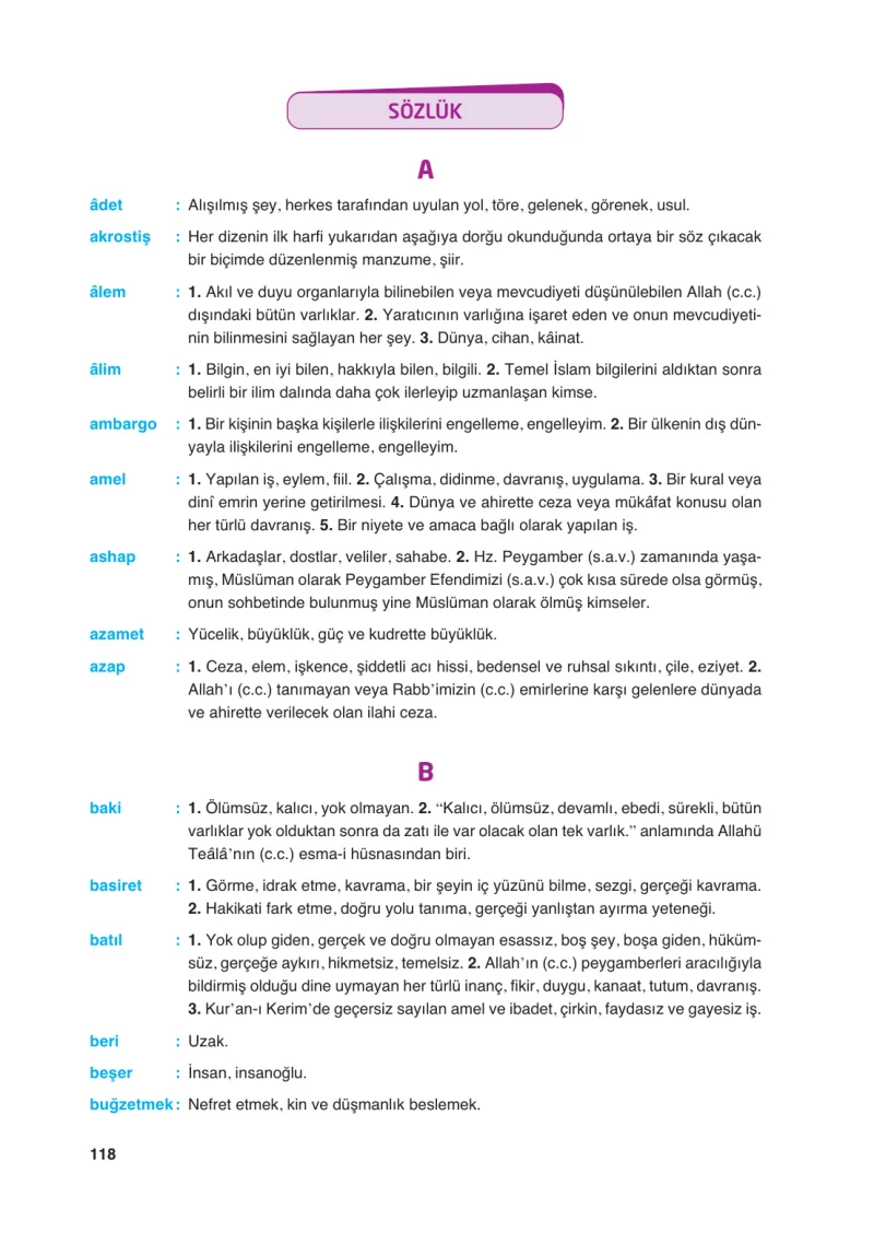 6. Sınıf Din Kültürü ve Ahlak Bilgisi Ders Kitabı Cevapları FCM Yayıncılık Sayfa 118