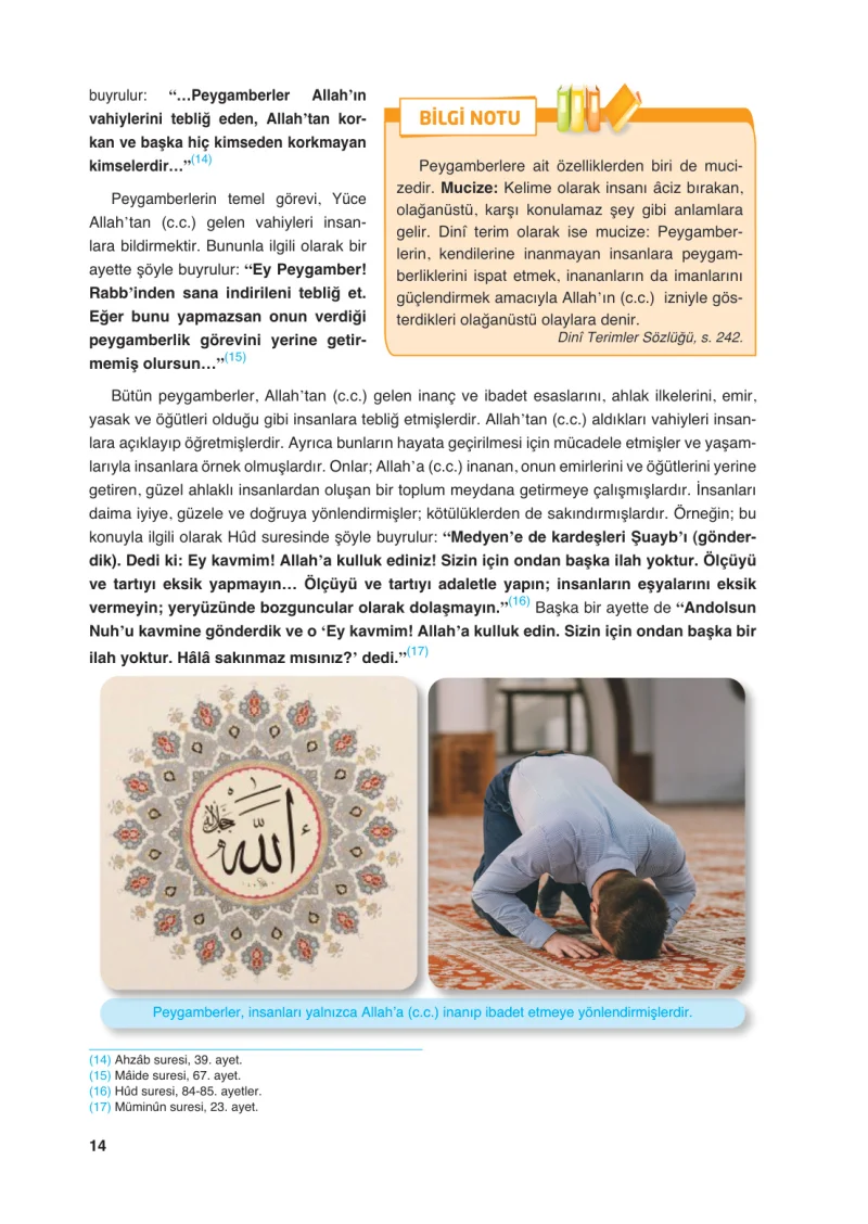 6. Sınıf Din Kültürü ve Ahlak Bilgisi Ders Kitabı Cevapları FCM Yayıncılık Sayfa 14