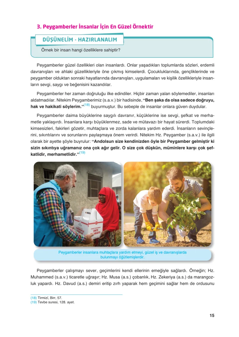 6. Sınıf Din Kültürü ve Ahlak Bilgisi Ders Kitabı Cevapları FCM Yayıncılık Sayfa 15