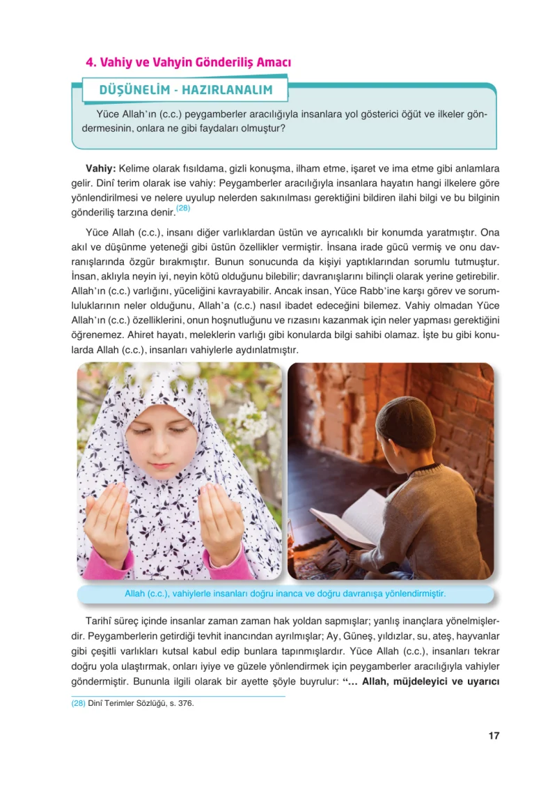 6. Sınıf Din Kültürü ve Ahlak Bilgisi Ders Kitabı Cevapları FCM Yayıncılık Sayfa 17
