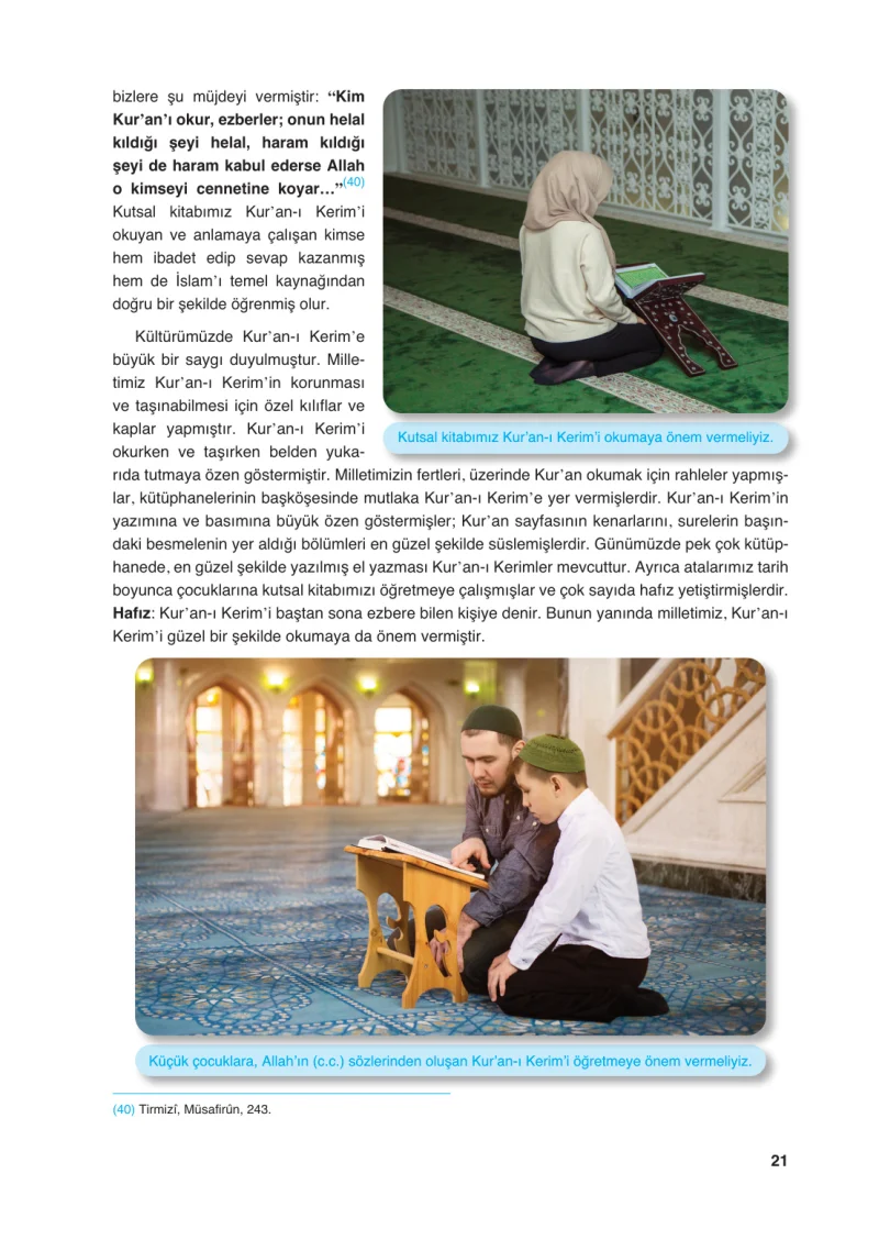 6. Sınıf Din Kültürü ve Ahlak Bilgisi Ders Kitabı Cevapları FCM Yayıncılık Sayfa 21