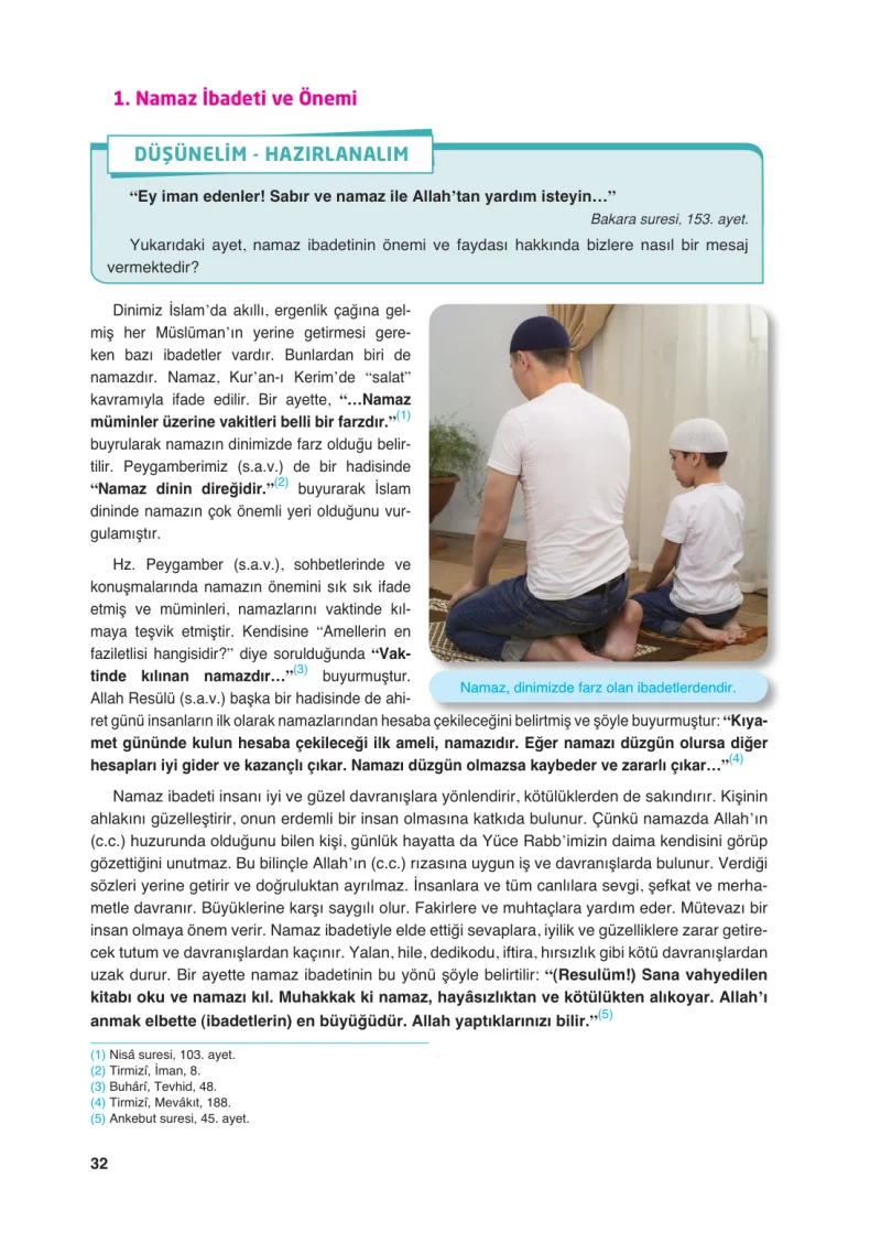 6. Sınıf Din Kültürü ve Ahlak Bilgisi Ders Kitabı Cevapları FCM Yayıncılık Sayfa 32