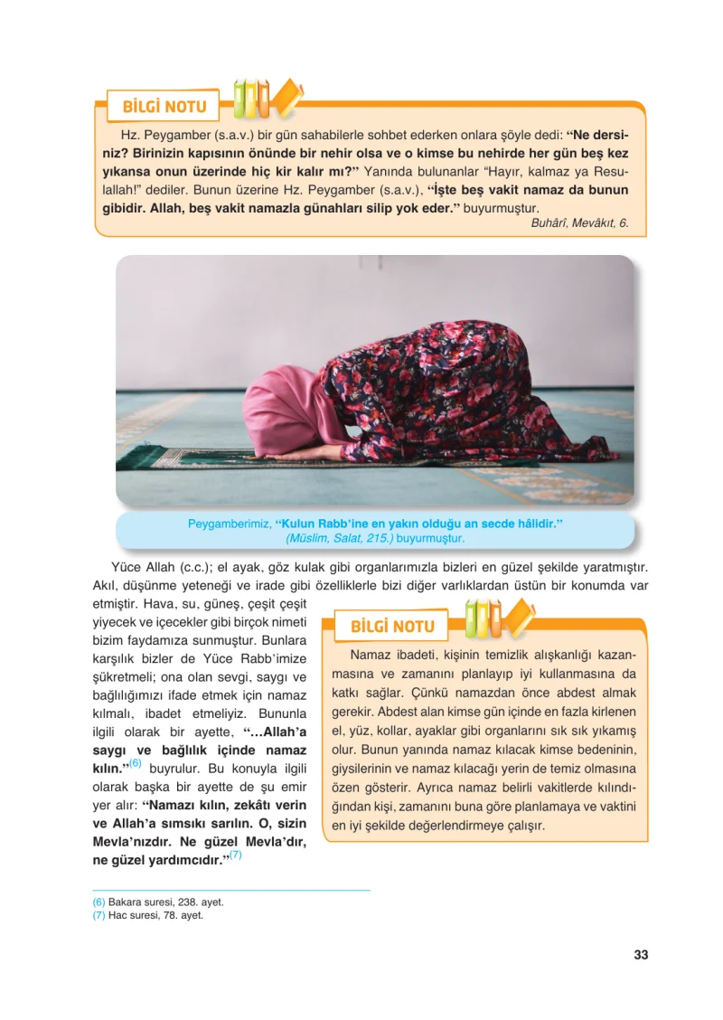 6. Sınıf Din Kültürü ve Ahlak Bilgisi Ders Kitabı Cevapları FCM Yayıncılık Sayfa 33