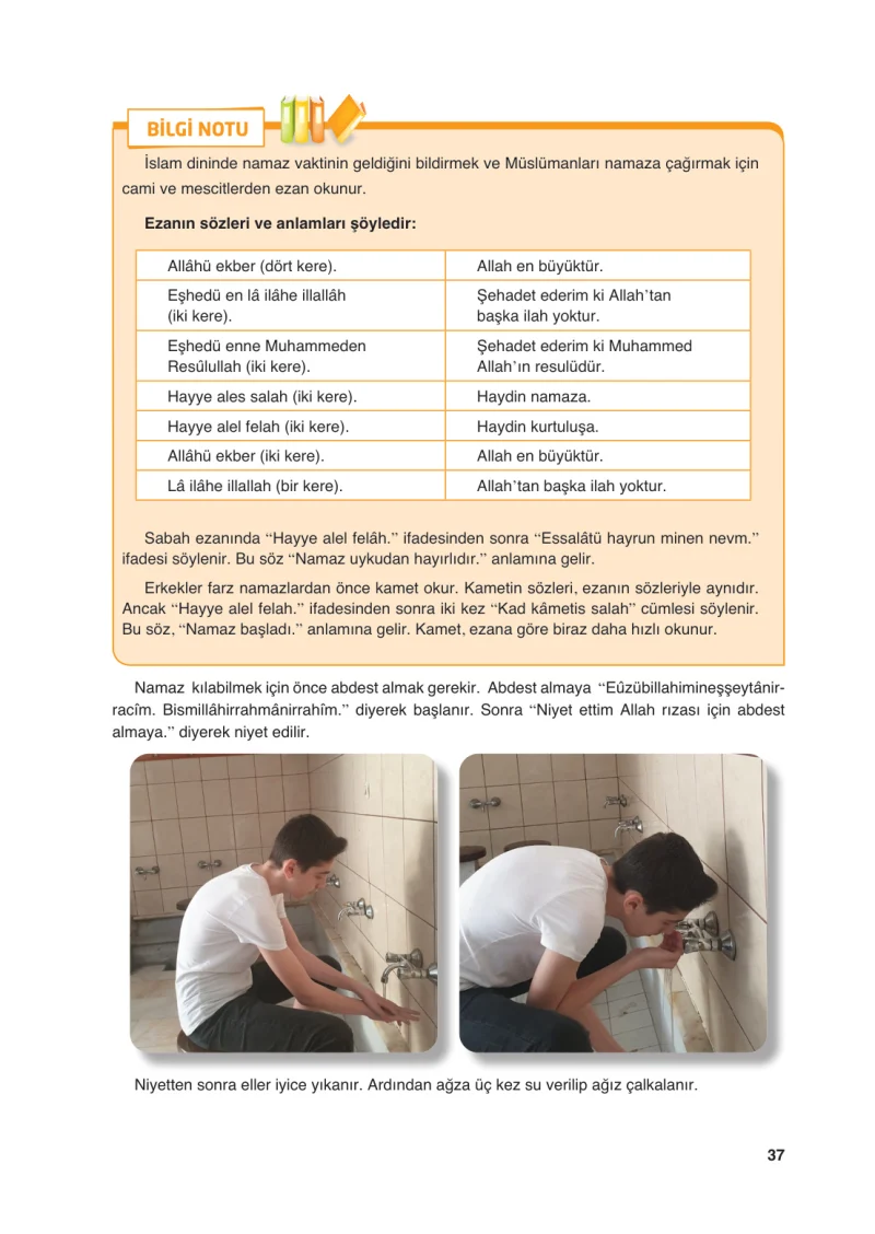 6. Sınıf Din Kültürü ve Ahlak Bilgisi Ders Kitabı Cevapları FCM Yayıncılık Sayfa 37