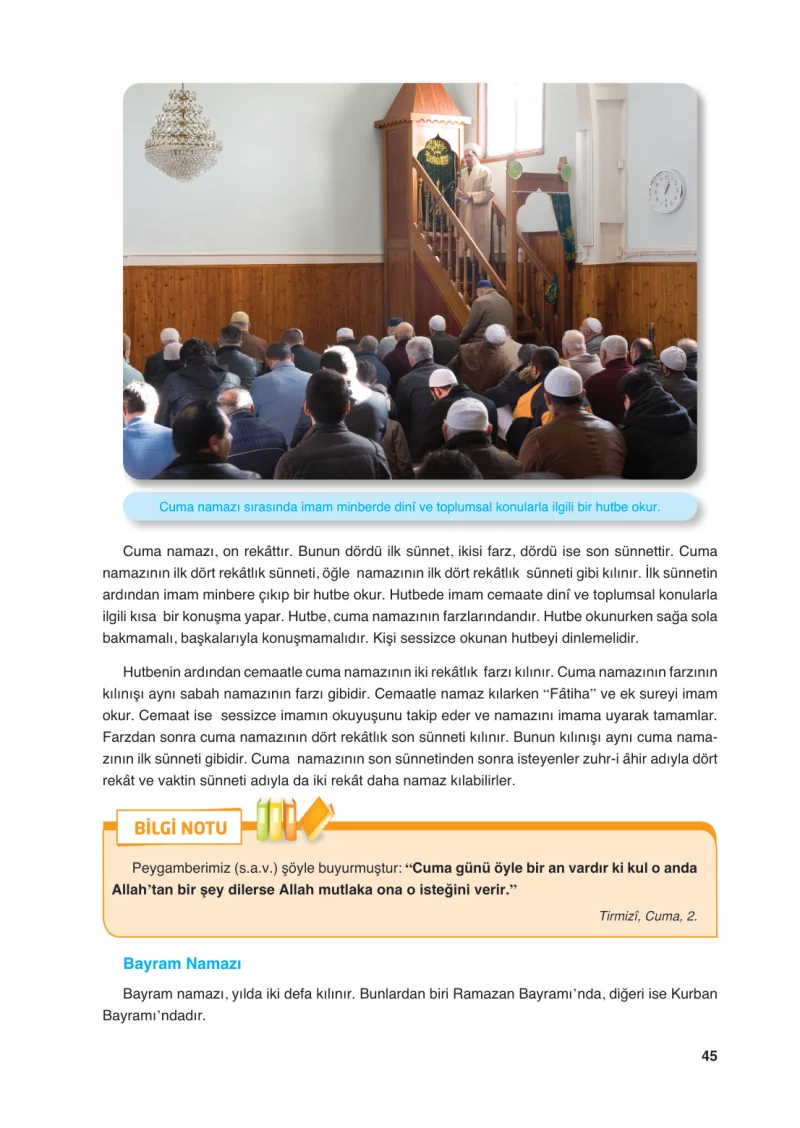 6. Sınıf Din Kültürü ve Ahlak Bilgisi Ders Kitabı Cevapları FCM Yayıncılık Sayfa 45