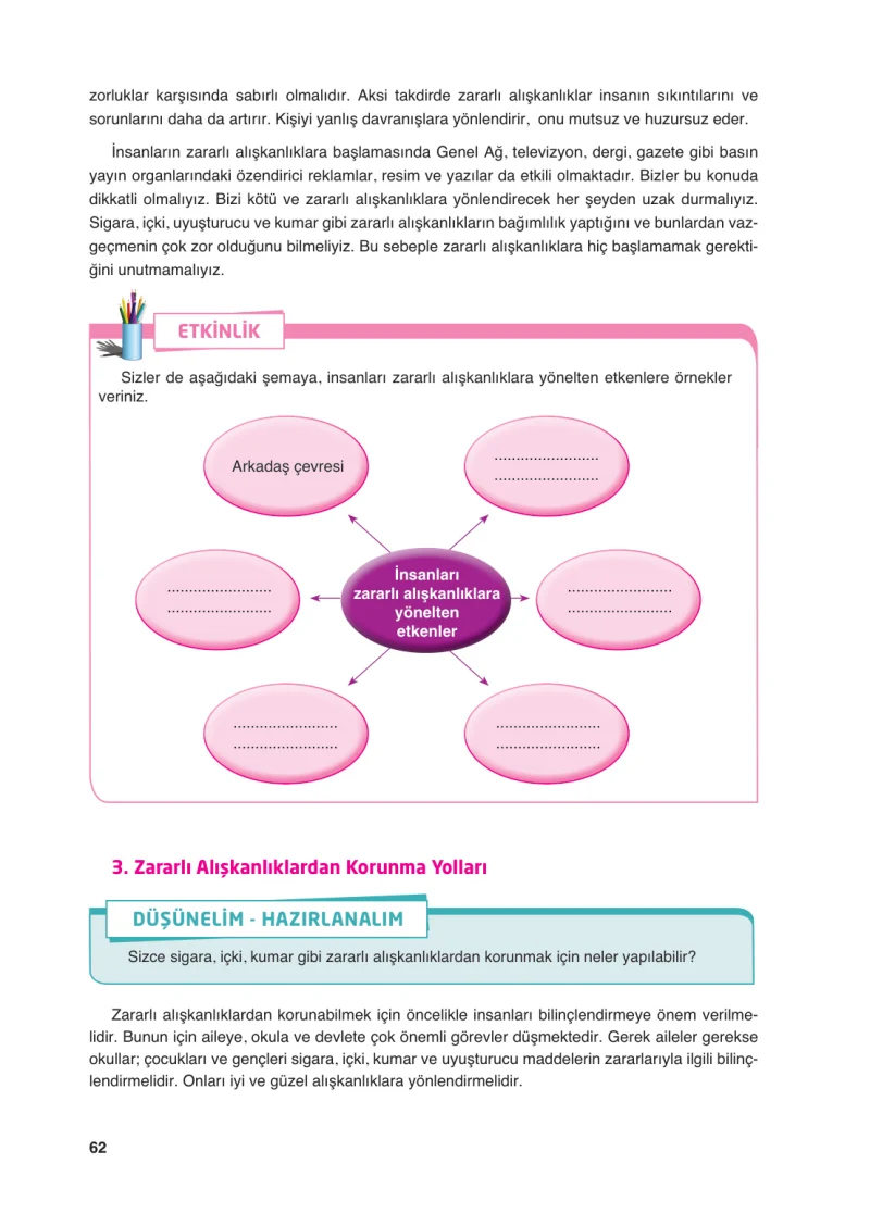 6. Sınıf Din Kültürü ve Ahlak Bilgisi Ders Kitabı Cevapları FCM Yayıncılık Sayfa 62