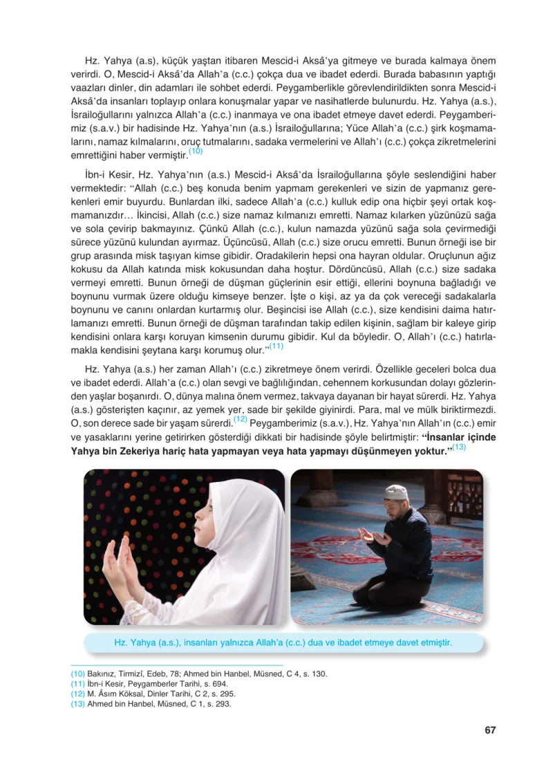 6. Sınıf Din Kültürü ve Ahlak Bilgisi Ders Kitabı Cevapları FCM Yayıncılık Sayfa 67