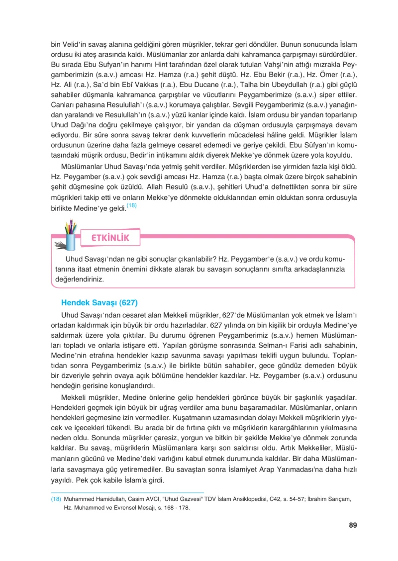 6. Sınıf Din Kültürü ve Ahlak Bilgisi Ders Kitabı Cevapları FCM Yayıncılık Sayfa 89