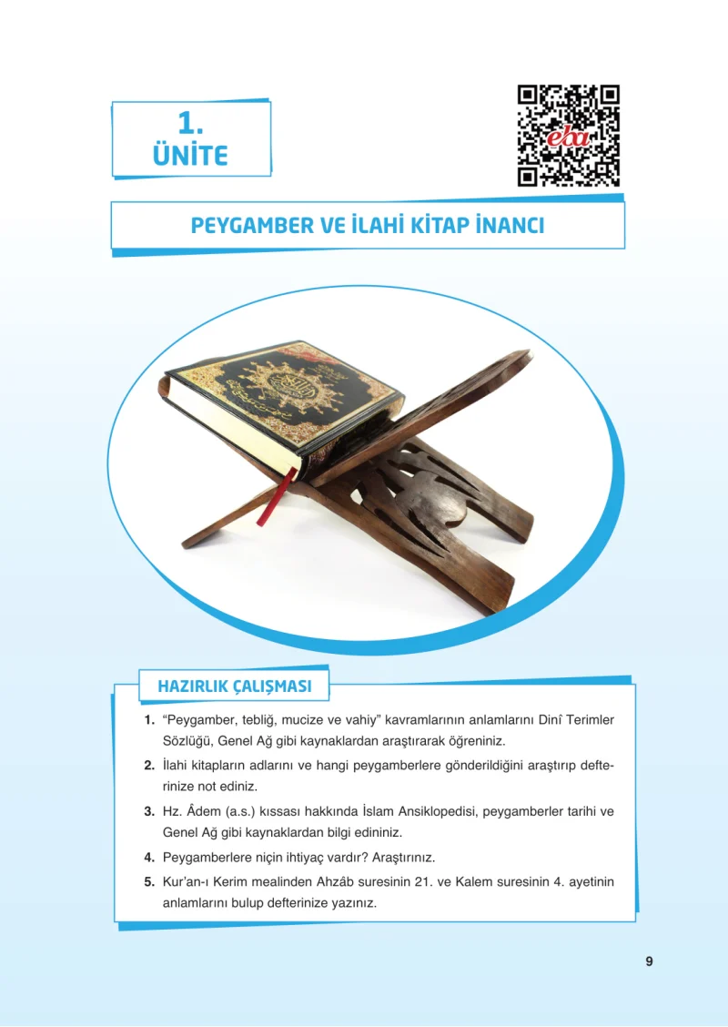 6. Sınıf Din Kültürü ve Ahlak Bilgisi Ders Kitabı Cevapları FCM Yayıncılık Sayfa 9