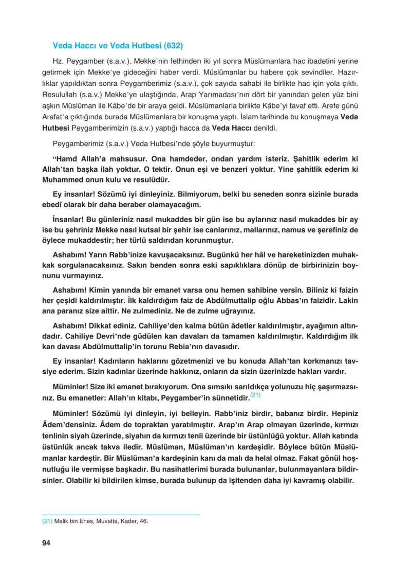 6. Sınıf Din Kültürü ve Ahlak Bilgisi Ders Kitabı Cevapları FCM Yayıncılık Sayfa 94