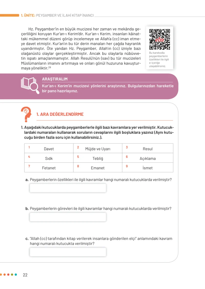 6. Sınıf Din Kültürü ve Ahlak Bilgisi Ders Kitabı Cevapları Meb Yayınları Sayfa 22