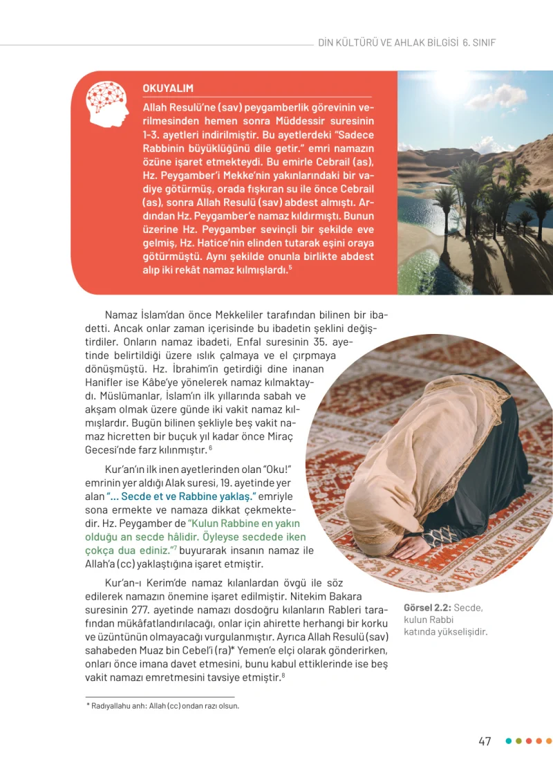 6. Sınıf Din Kültürü ve Ahlak Bilgisi Ders Kitabı Cevapları Meb Yayınları Sayfa 47