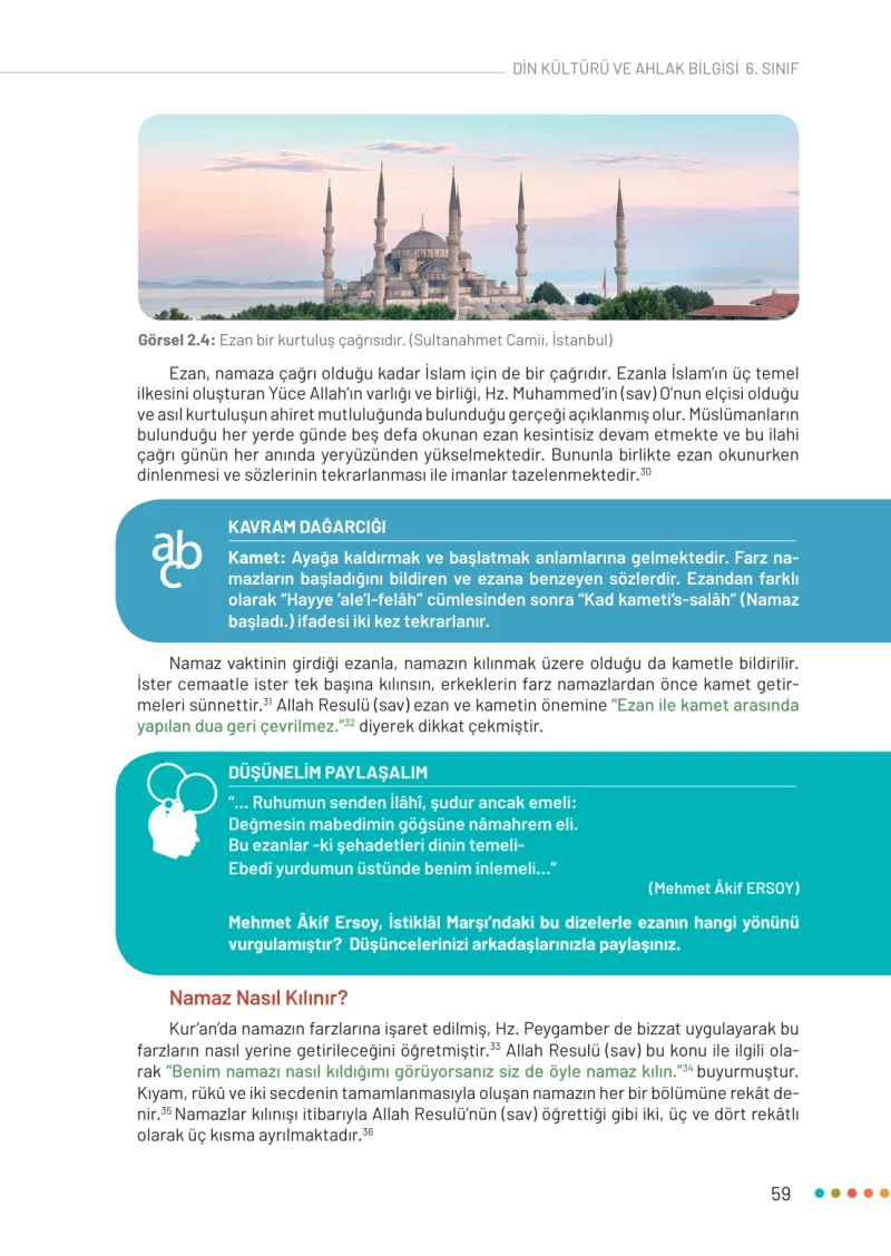 6. Sınıf Din Kültürü ve Ahlak Bilgisi Ders Kitabı Cevapları Meb Yayınları Sayfa 59